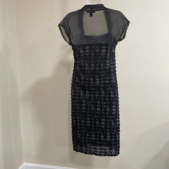 NWOT R&M Richards black and grey sheer layered dress. Size 8 M medium - Picture 6 of 10